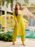 The52 Women Embroidered Rayon Fabric Straight Kurta, Pant and Dupatta Set - Distacart