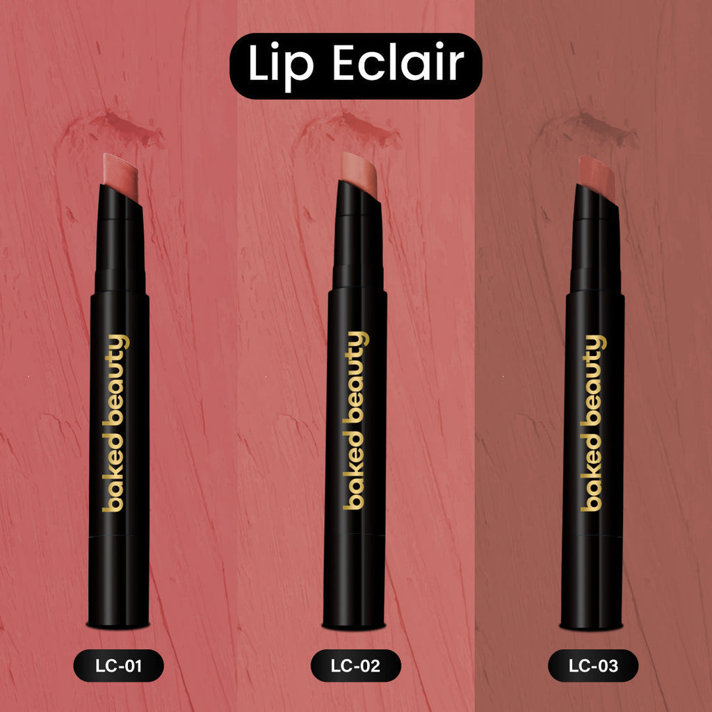 Baked Beauty My Crayon Lip Eclair Super Matte Lip Cream Lipsticks (Set of 3)