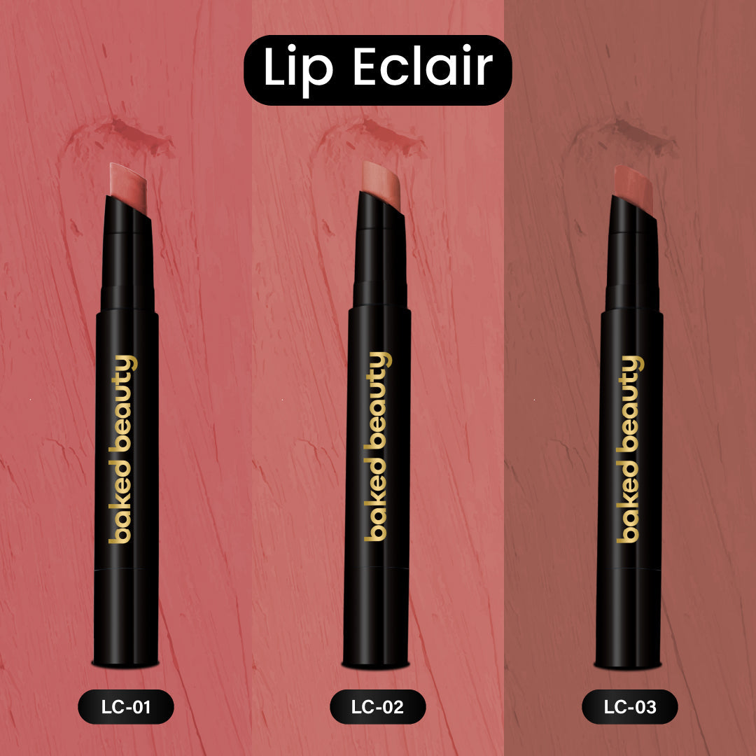 Baked Beauty My Crayon Lip Eclair Super Matte Lip Cream Lipsticks (Set of 3)