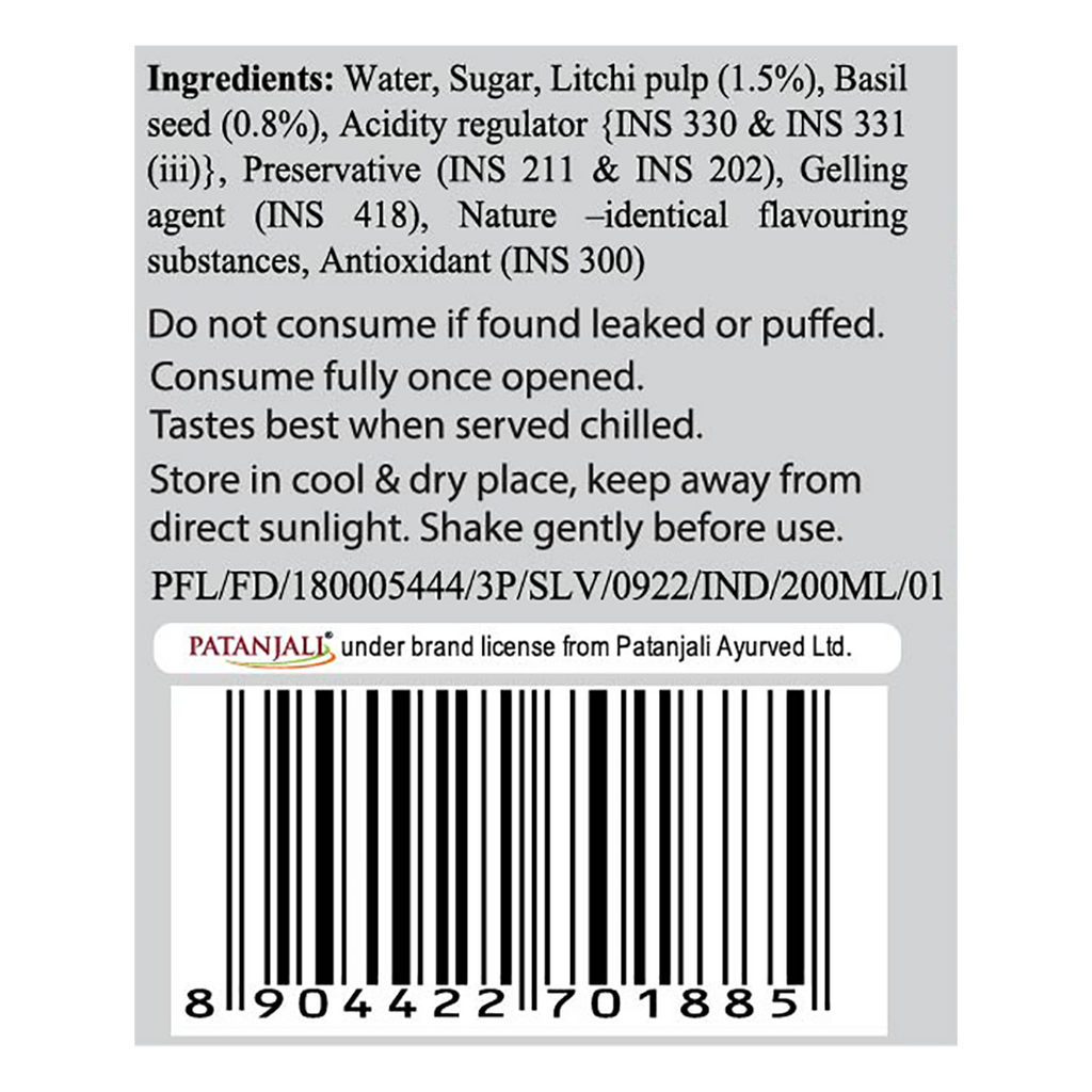 Patanjali Litchi Basil Drink - Distacart
