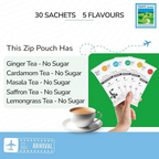 TeaFit Premium NO SUGAR Instant Assorted Tea Premix - Traveler Pack - Distacart