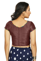 Aastha Fashion Women's Brown Art Silk Designer Party Wear Readymade Blouse