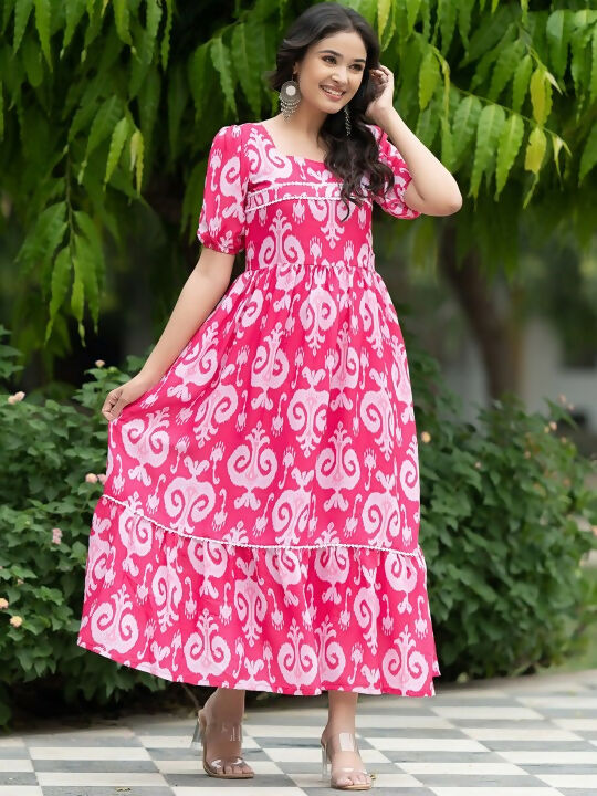 The52 Women's Gorgeous Flared Printed French Crepe Dress - Distacart