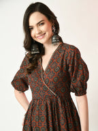Myshka Women's Multi Empire Printed Dress - Distacart
