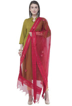 Mominos Fashion Moeza Orgenza Flower Mirror Red Dupatta