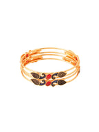 NVR Women Set of 2 Gold-Plated Traditional Daily Use Peacock Design Bangles - Distacart