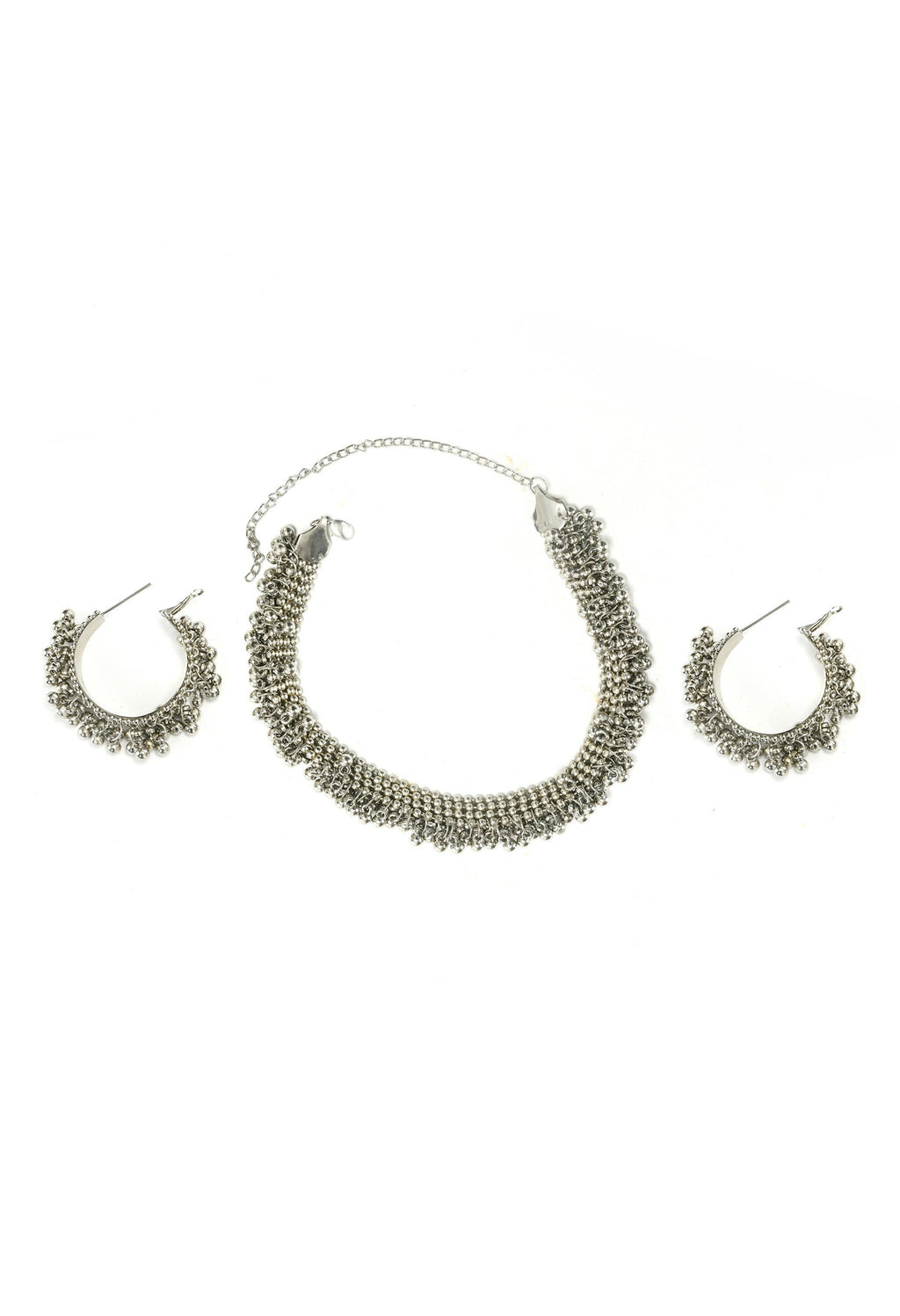 Mominos Fashion Johar Kamal Silver-Plated Brass Finish Ghungroo Work Choker For Women - Distacart