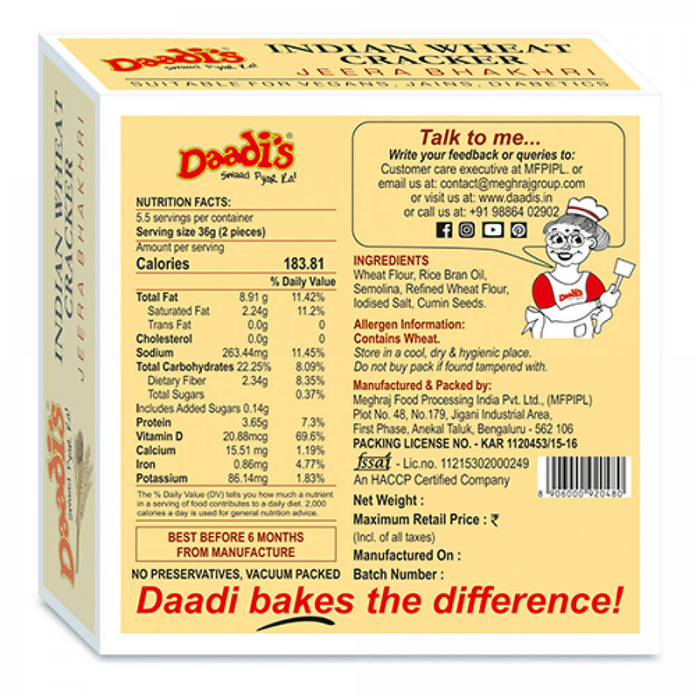 Daadi's Jeera Bhakhri