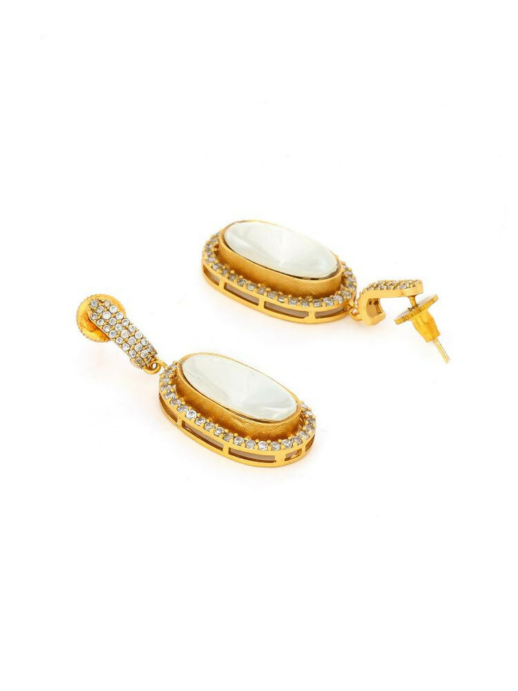Kundan Antique Finish Earrings and Necklace set - Ruby Raang