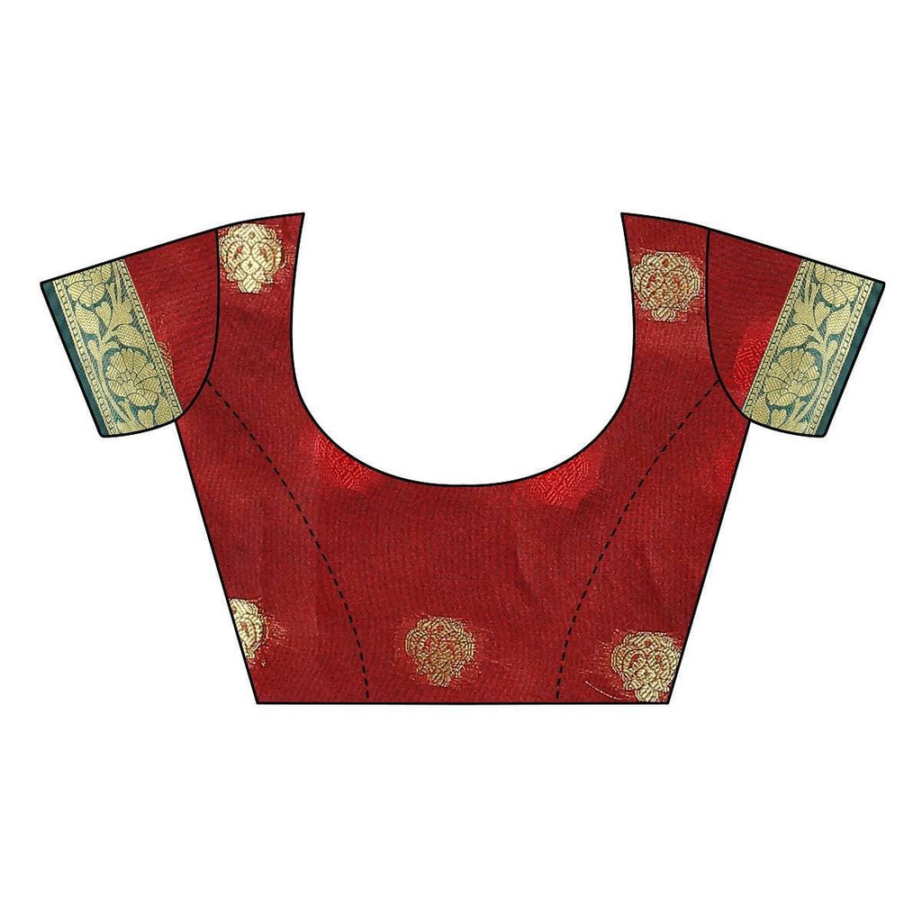 Vamika Banarasi Jaquard Rama Green Weaving Saree