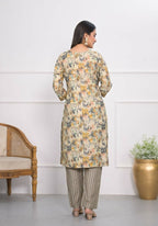 Festive Wear Ethnic Cream chanderi Stitched Suit - Anbazaar