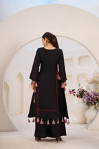 The52 Women's Gorgeous Rayon Fabric Thread Work Straight Kurta Palazzo Set - Distacart