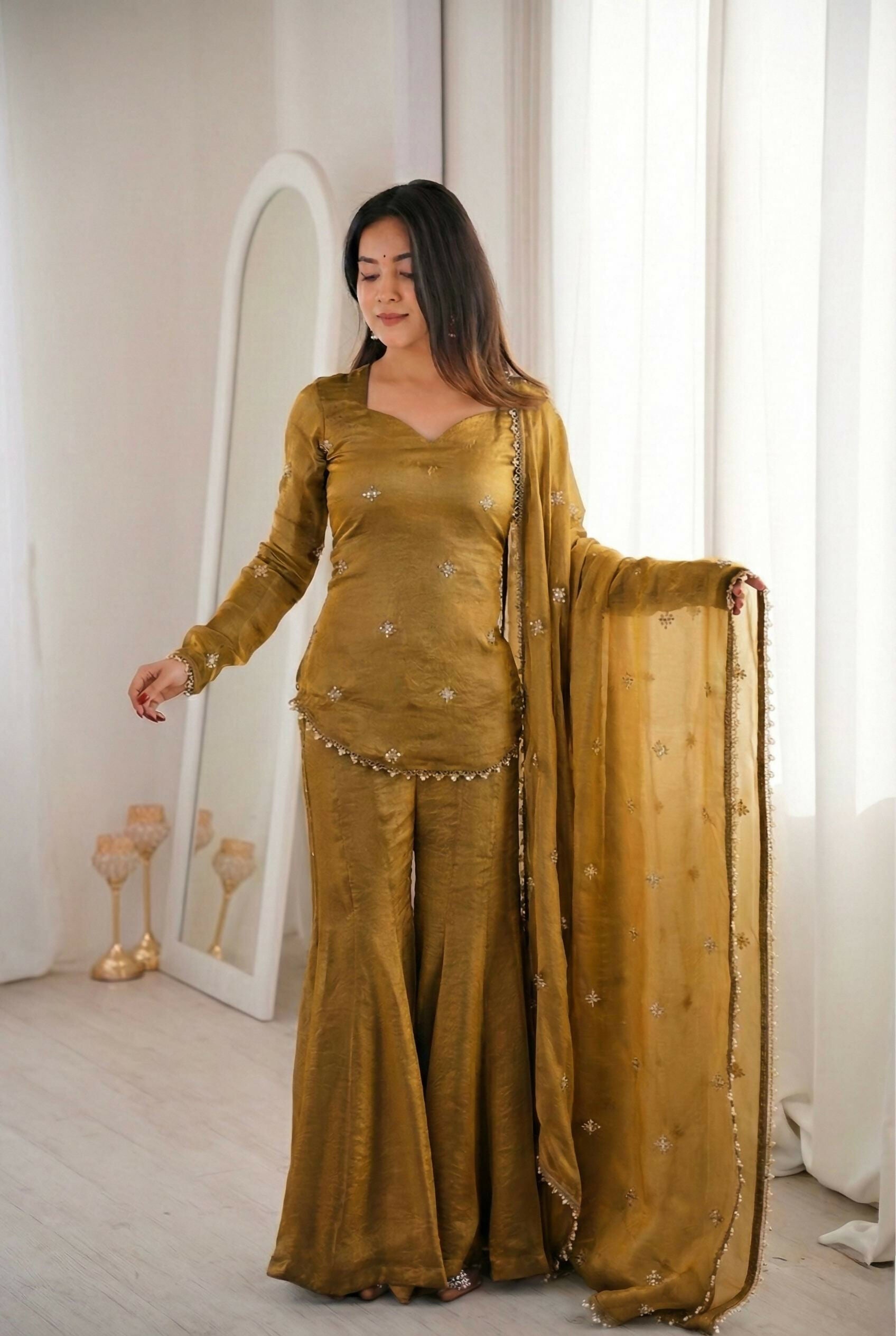 Teeya Creation Olive Fendy Silk Trending Party Wear Salwar Suit - Distacart