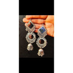 Muskan Fancy Oxidized Mirror Jhumki Earrings