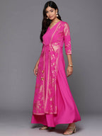 Ahalyaa Women's Traditional wear Ethnic Dress - Pink - Distacart