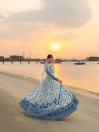 Teeya Creation White Color Faux Georgette Heavy Embroidery Work Wedding Wear Long Gown - Distacart