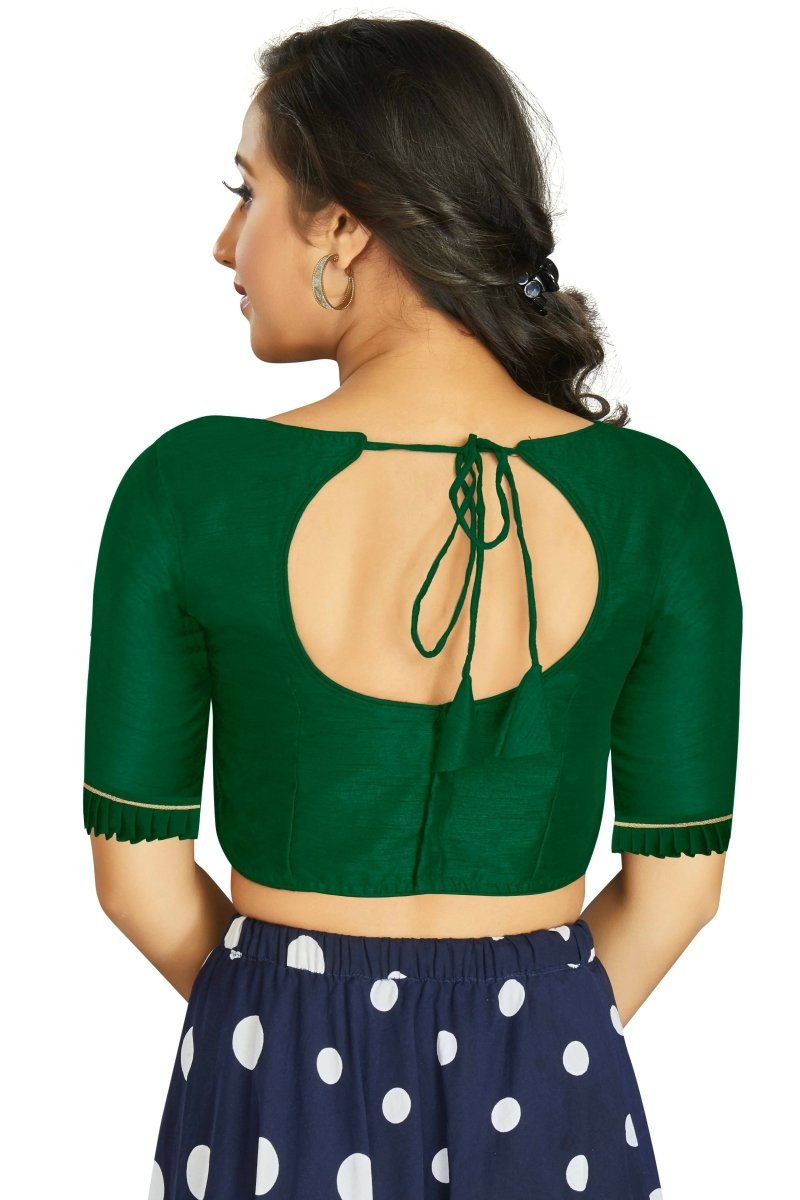 Aastha Fashion Women's Green Art Silk Designer Party Wear Readymade Blouse