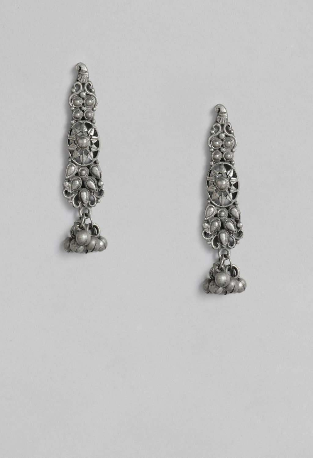 Mominos Fashion Johar Kamal Oxidised Silver-Plated Brass Finish Temple Jewellery with Earrings For Women - Distacart