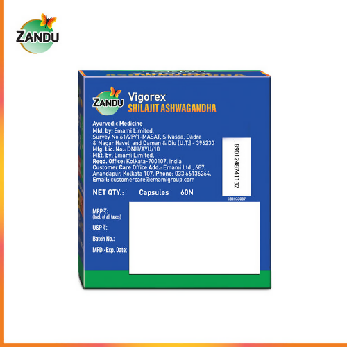 Zandu Vigorex SJ Ashwagandha Capsules - Distacart