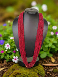 Inhanns Rangsaaz 20-Layer Luxe Long Beaded Only Necklace - Maroon Only Necklace