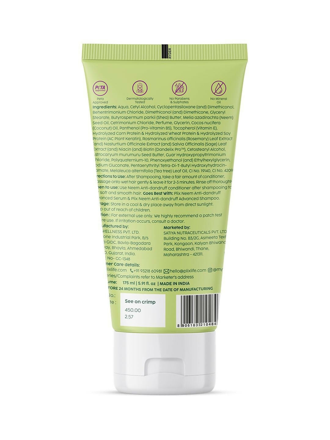 PLIX The Plant Fix Neem Advanced Anti-Dandruff Conditioner Reduces Dandruff, Dryness & Frizz