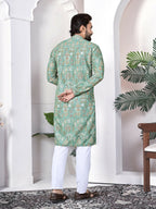 Anaita Green Digital Printed Work Cotton Straight Kurta