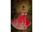 House of Panchhi Red Pure Silk Moti & Zarkan heavy embroidery Lehenga choli & Dupatta