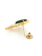 Nuyug 22K Gold Plated Emerald Fern Muse Stud Earrings - Distacart