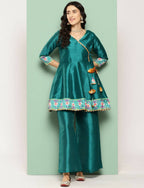 Ahalyaa Women's Traditional Wear Co-ods - Green - Distacart