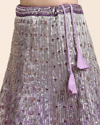 Lavender Organza Mirror With Coding Work Lehenga Choli with Dupatta - Tanya
