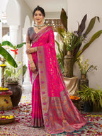 Shree Shyam Fashion Pink Soft Silk Saree - Distacart