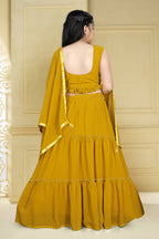 Wedding Designer Yellow Georgette Kidswear Lehenga - Aaradhna