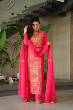 Joban Fashion Gajri Kurta Set Silk Sequins , Zari, Coding & Thread Embroidered work - Distacart