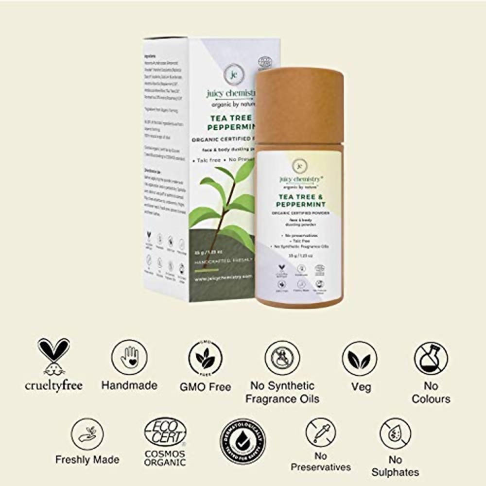 Juicy Chemistry Tea Tree & Peppermint Face & Body Dusting Powder