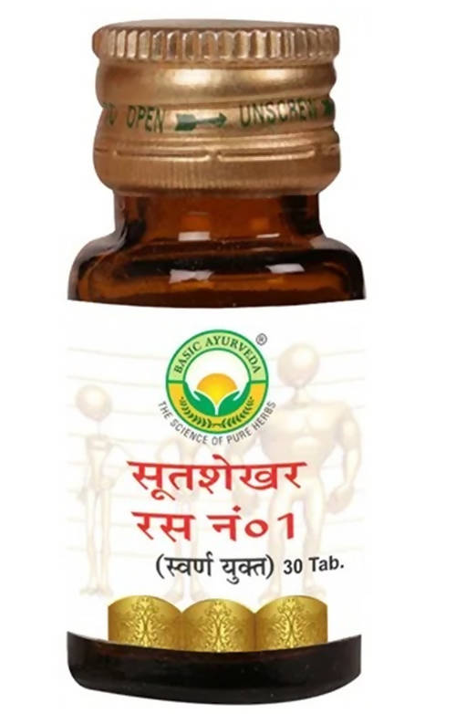 Basic Ayurveda Sutshekhar Ras No.1 (With Gold) 30 Tablets