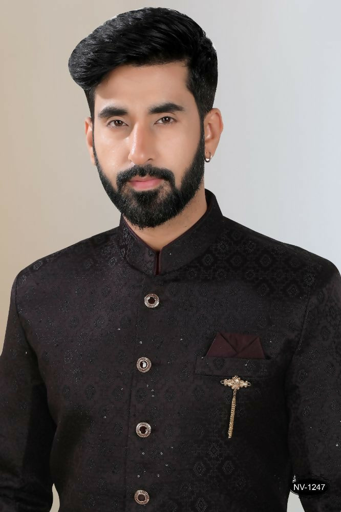 Joban Fashion Men's Blackish Wine TR Kurta with Pyjama