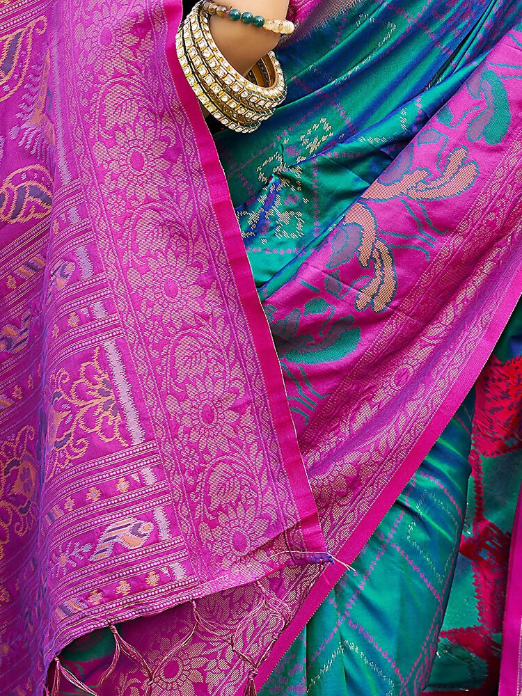 Shree Shyam Fashion Sea Green Soft Silk Saree - Distacart