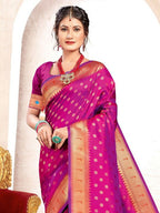 Shree Shyam Fashion Paithani Silk Purple Saree - Distacart