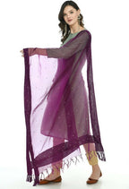 Mominos Fashion Moeza Organza Stone Work Purple Dupatta
