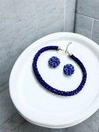 Inhanns Noor-E-Jalwa – Handmade Crystal Bead Necklace / Necklace With Earrings -Adjustable - Blue