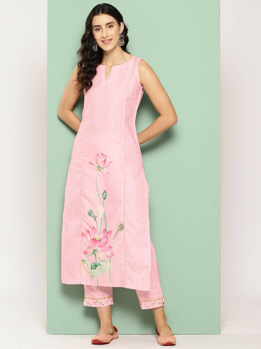 Ahalyaa Women's Traditional wear Kurta Set - Pink