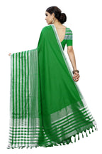 Vamika Green Cotton Silk Weaving Saree (Twitter Green) - Distacart