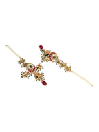 Long Kundan Neckpiece with Earrings with Multi Stones Jewellery Set (Gold) - Ruby Raang