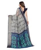 Vamika Cotton Grey Jari Border Bollywood Style Saree (DINO GREY) - Distacart
