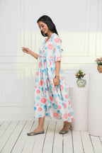 Myshka Women Multi - Floral Rayon A-Line V-Neck Dress - Distacart