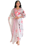 The52 Women's Beautiful Rayon Fabric Printed Work Straight Kurta Pant and Dupatta Set - Distacart