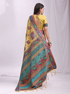 Shree Shyam Fashion Vastraloom Yellow Linen Cotton Saree