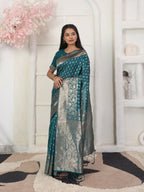 Shree Shyam Fashion Lichi Silk Rama Saree - Distacart