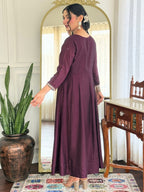 The52 Women Beautiful Vichitra Silk Fabric Flared Kurta, Pant and Dupatta Set - Distacart