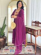 The52 Women Beautiful Georgette Fabric Angrakha Kurta, Pant and Dupatta Set - Distacart